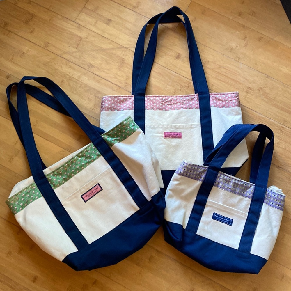 Vineyard Vines Tote Bags 1- Pink Starfish and 1-Mini Derby Whale